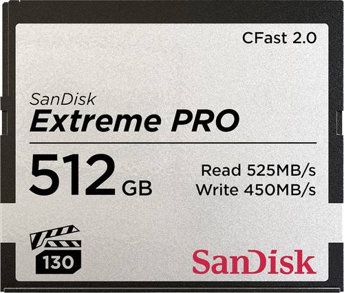 Die SanDisk Extreme PRO® CFast™ 2.0 Speicherkarte wurde für professionelle Kameras und Camcorder entwickelt und liefert die hohe Leistung