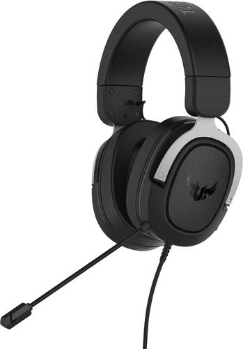 Asus TUF H3 Gaming Over Ear Headset kabelgebunden 7.1 Surround Schwarz, Silber Lautstärkeregelung,