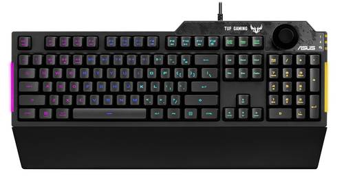 Asus TUF GAMING K1 Kabelgebunden Gaming-Tastatur Beleuchtet, Spritzwassergeschützt Deutsch, QWERTZ,