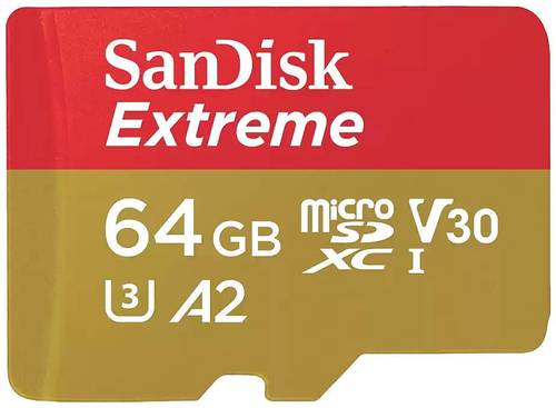 SanDisk Extreme microSDXC-Karte 64GB Class 10 UHS-I stoßsicher, Wasserdicht