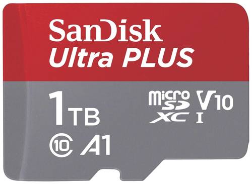 SanDisk microSDXC Ultra PLUS 1TB (A1/UHS-1/Cl.10/160MB/s) + Adapter microSDXC-Karte 1TB A1 Applicati