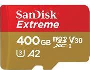 SanDisk Extreme – Flash-Speicherkarte (microSDXC-an-SD-Adapter inbegriffen) – 400GB – A2 / Video Class V30 / UHS-I U3 – microSDXC UHS-I (SDSQXA1-400G-GN6MA)