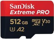 SanDisk Extreme Pro – Flash-Speicherkarte (microSDXC-an-SD-Adapter inbegriffen) – 512 GB – A2 / Video Class V30 / UHS-I U3 / Class10 – microSDXC UHS-I