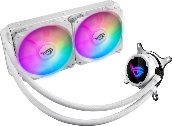 ASUS ROG STRIX LC 240 RGB – White Edition – Prozessor-Flüssigkeitskühlsystem – (für: LGA1156, LGA1366, LGA1155, LGA2011, LGA1150, LGA2011-3, LGA1151, AM4, LGA2066, TR4) – Aluminium mit Kupferbasis – 120 mm