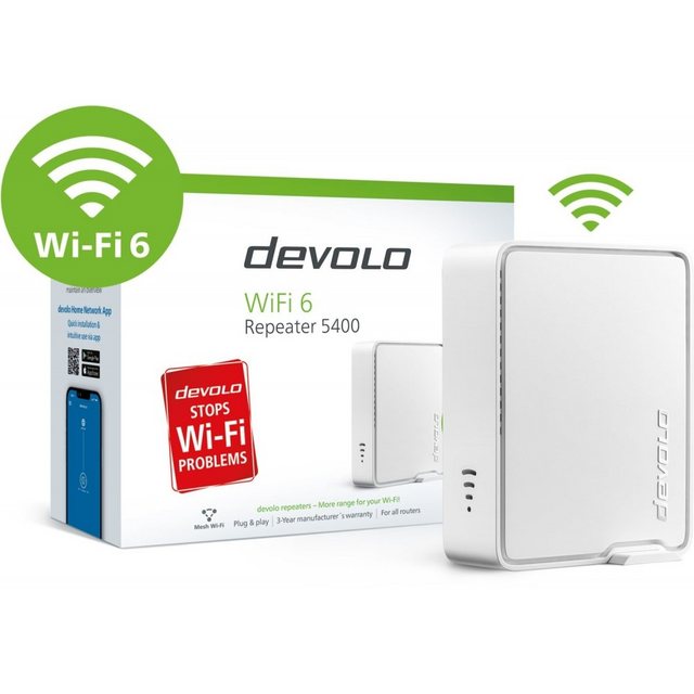 DEVOLO WiFi 6 Repeater 5400 – WLAN Repeater – weiß WLAN-Repeater