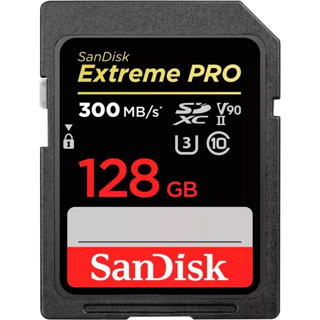 Sandisk Extreme PRO 128 GB SDXC, UHS-II U3, Class 10, V90 Speicherkarte (128 GB GB)