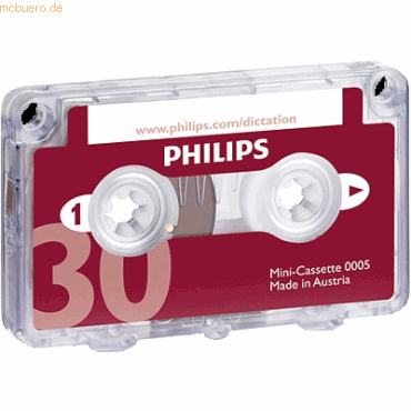 Zubehör für Philips-Diktiersysteme / Minikassette; für analoge Diktiersysteme;  Ausführung: 2x15 Minuten;