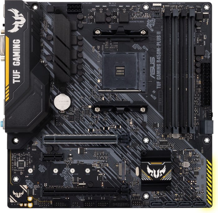 ASUS TUF GAMING B450M-PLUS II – Motherboard – micro ATX – Socket AM4 – AMD B450 – USB-C Gen1, USB 3,2 Gen 1, USB 3,2 Gen 2 – Gigabit LAN – Onboard-Grafik (CPU erforderlich) – HD Audio (8-Kanal) (90MB1620-M0EAY0)