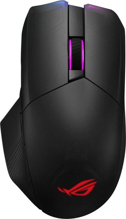 ASUS ROG Chakram – Maus – optisch – kabellos, kabelgebunden – Bluetooth, 2.4 GHz – kabelloser Empfänger (USB) – Schwarz