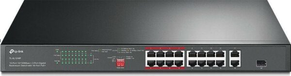 Kurzinfo: TP-Link JetStream TL-SL1218P - V1 - Switch - unmanaged - 16 x 10/100 (PoE+) + 2 x 10/100/1000 + 1 x Kombi-Gigabit-SFP - an Rack montierbar - PoE+ (150 W) Gruppe Hubs & Switches Hersteller TP-LINK Hersteller Art. Nr. TL-SL1218P V1 Modell JetStream TL-SL1218P EAN/UPC 6935364052829 Produktbeschreibung: TP-Link JetStream TL-SL1218P - V1 - Switch - 16 Anschlüsse - unmanaged - an Rack montierbar Gerätetyp Switch - 16 Anschlüsse - unmanaged Gehäusetyp An Rack montierbar Untertyp Fast Ethernet Ports 16 x 10/100 (PoE+) + 2 x 10/100/1000 + 1 x Kombi-Gigabit-SFP Power Over Ethernet (PoE) PoE+ PoE-Budget 150 W Leistung Switching-Kapazität: 7.2 Gbps Paket Weiterleitungsrate: 5