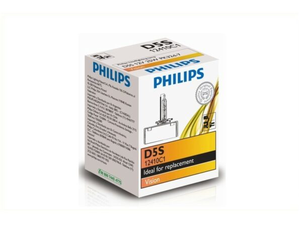 PHILIPS Xenonbrenner D5S Vision 35W [12V] (1 Stk.) Lampenart: D5S Nennleistung: 25: W Sockelausführung: PK32d-7 Spannung: 12: V Farbtemperatur: 4.800: K Die XenonVision ersetzt dank neuer Technologie eine einzelne defekte Lampe und passt sich dabei der Farbe der nicht ausgetauschten Lampe an. Daher ist sie die ideale Ersatzlampe und wirtschaftlich noch dazu. Eigenschaften: Sockel: PK32d-7 Spannung: 42 Volt Leistung: 35 Watt Farbtemp.: 4200 K Breite: 5