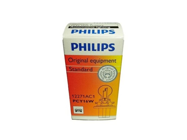 PHILIPS Glühlampe PCY16W [12V] (1 Stk.) Lampenart: PCY16W Spannung: 12: V Nennleistung: 16: W Sockelausführung: PU20d/2 Glühlampenfarbe: gelb: Unsere Signallampen sind die erste Wahl aller großen Automobilhersteller. Sie bieten höchste Qualität zu einem unschlagbaren Preis. Eigenschaften: Sockel- Spannung: 12 Volt Leistung: 16 Watt Breite: 3