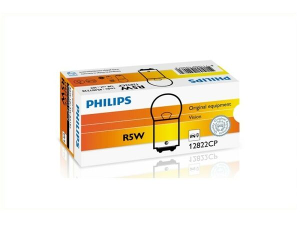 PHILIPS Glühlampe R5W BA15d [12V] (1 Stk.) Unsere Signallampen sind die erste Wahl aller großen Automobilhersteller. Sie bieten höchste Qualität zu einem unschlagbaren Preis. Eigenschaften: Sockel: Ba15D Spannung: 12 Volt Leistung: 5 Watt Breite: 2