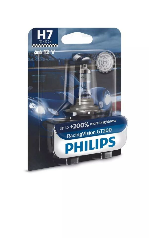 PHILIPS H7 RacingVision GT200 Nennleistung: 55: W Gebindeart: Blisterpack Sockelausführung: PX26d Spannung: 12: V Lampenart: H7: Wenn Sie Freude am Autofahren haben