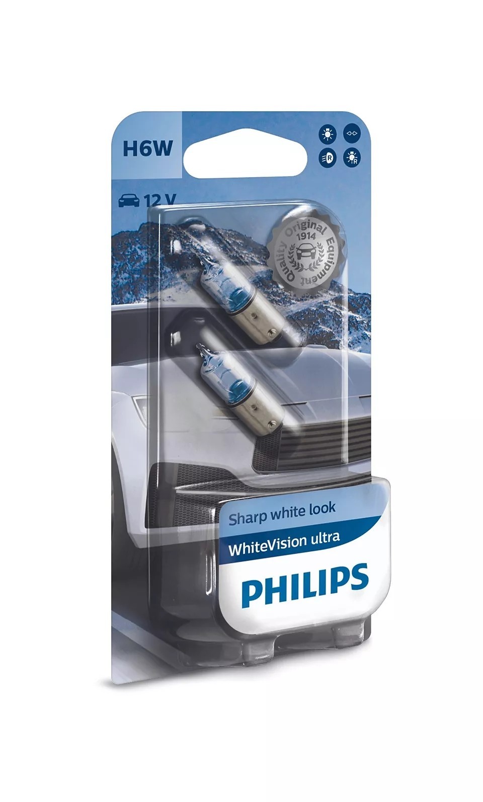 PHILIPS H6W WhiteVision ultra Hinten (12036WVUB2) für Audi A3 VW Passat Cc B6