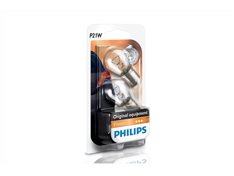 PHILIPS Glühlampe P21W [12V] (2 Stk.) 12V für KIA Retona