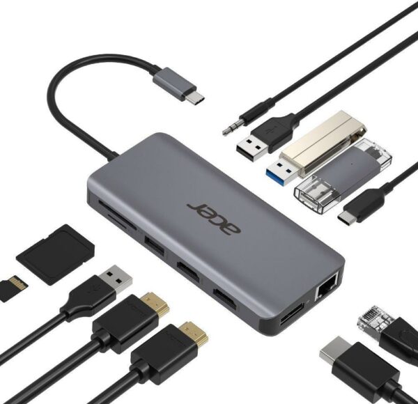 Kurzinfo: Acer 12-In-1 Type-C Adapter - Dockingstation - USB-C - 2 x HDMI