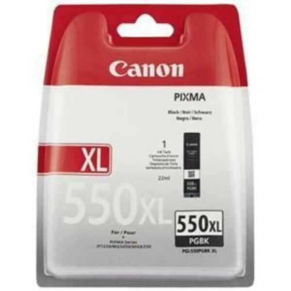 • Canon PGI550PGBK XL Tintenpatrone (6431B001) • Farbe: pigmentiertes Schwarz • Reichweite: ca. 500 Seiten • Kompatibel zu: Canon PIXMA MG6350