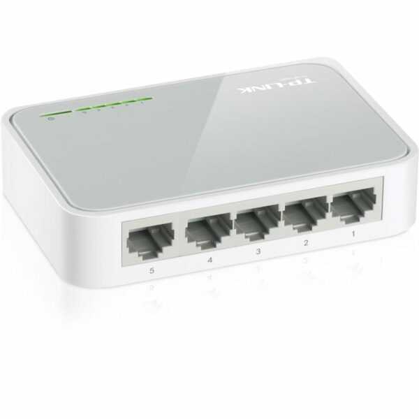 • 5-Port Fast Ethernet Switch • 5x 10/100Mbps-Autoabstimmungs-RJ45-Ports (Auto-MDI/MDIX) • MAC-Adressen-Self-Learning und Auto-MDI/MDIX