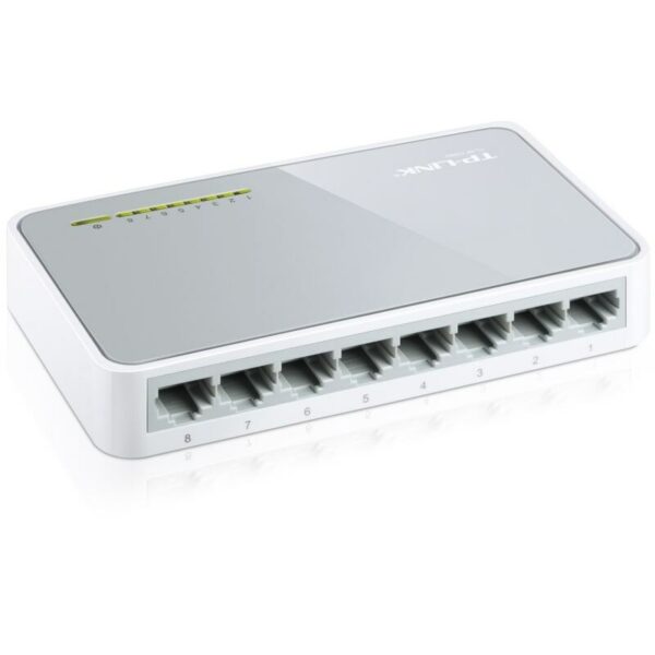 • 8-Port Fast Ethernet Switch • 8x 10/100Mbps-Autoabstimmungs-RJ45-Ports (Auto-MDI/MDIX) • MAC-Adressen-Self-Learning und Auto-MDI/MDIX