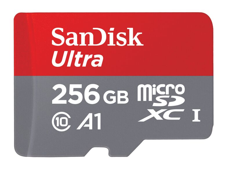 SanDisk Ultra microSDXC, 256 GB Speicherkarte, A1, Kl. 10, U1, inkl. SD-Adapter