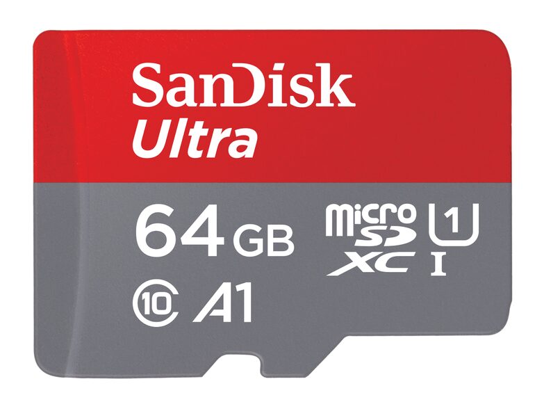 SanDisk Ultra microSDXC, 64 GB Speicherkarte, A1, Kl. 10, U1, inkl. SD-Adapter