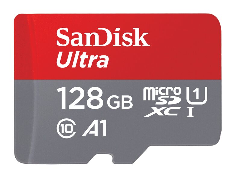 SanDisk Ultra microSDXC, 128 GB Speicherkarte, A1, Kl. 10, U1, inkl. SD-Adapter