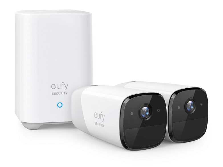 Anker eufyCam 2 Pro, kabellose Sicherheitskamera im 2er-Set, WLAN, weiß/grau