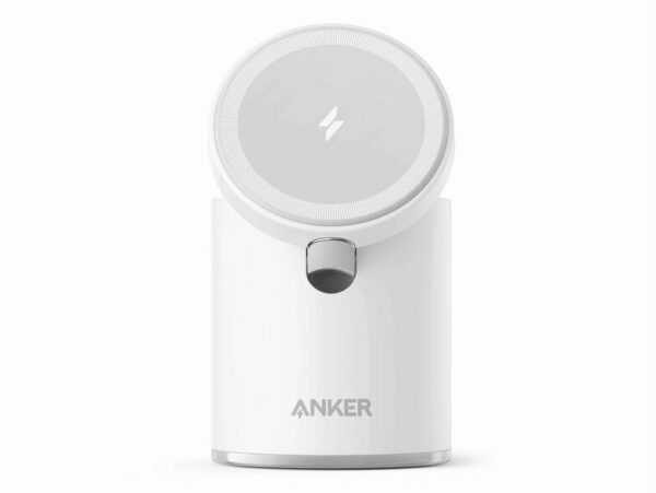 Der 623 Magnetic Wireless Charger von Anker ist ein kompaktes Ladegerät im dosenförmigen Design mit zwei kabellosen Ladeflächen für iPhone mit MagSafe und AirPods.Kompaktes 2-in-1-Ladegerät für bis zu 2 Geräte gleichzeitig.Passend für iPhone 12