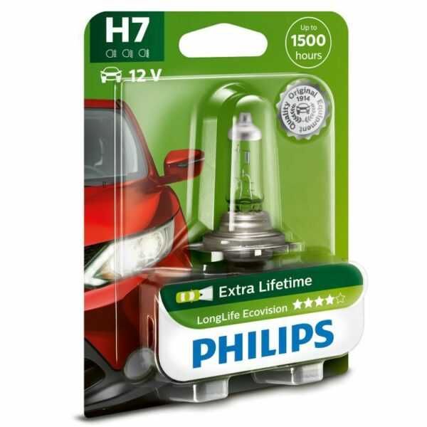 H7 Long Life Ecovision Halogenlampe mit vierfacher Lebensdauer wie herkömmliche Standardlampen für weniger Lampenwechsel. - Ausführung (H7