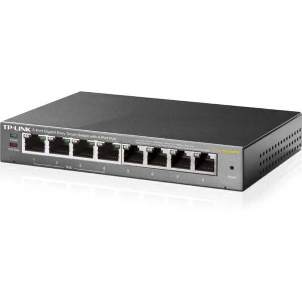 • 8x 10/100/1000Mbit/s-RJ45-Ports • 4x PoE-Ports