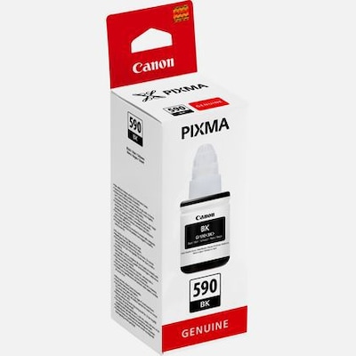 • Canon GI590BK Tintenpatrone (1603C001) • Farbe: Schwarz • Reichweite: ca. 6.000 Seiten • Kompatibel zu: Canon Pixma G1500