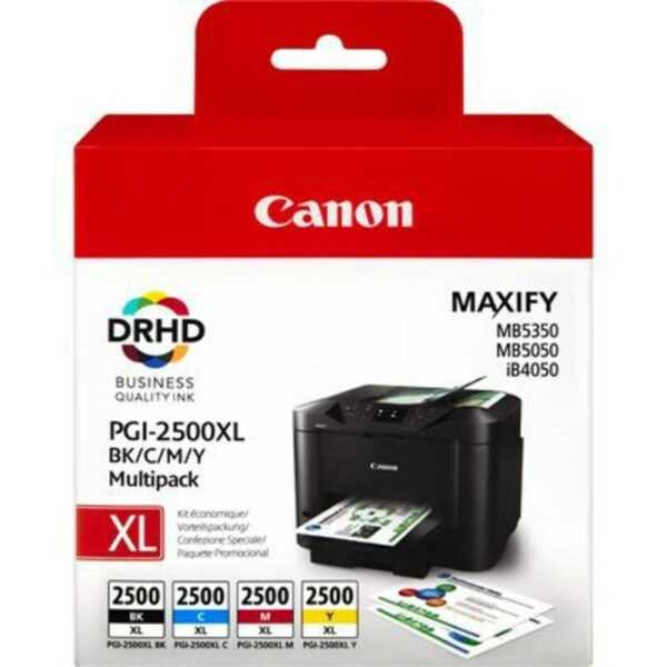 • Canon Tintenpatronen Multipack PGI2500XL 9254B004 • Farben: Schwarz / Cyan / Magenta / Gelb • Reichweite: siehe Text • Kompatibel zu: MAXIFY iB4050 / MB5050 / MB5350 / MB5150 • MAXIFY MB5450 / iB4150 / MB5155 / MB5455