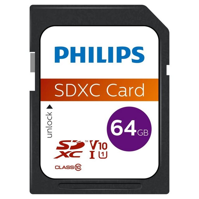 Diese SDXC 10 UHS-1 Ul Speicherkarte von Philips ist eine ideale Wahl für Anwendungen