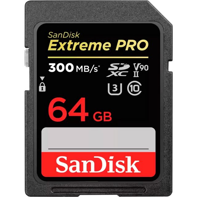 Sandisk Extreme PRO 64 GB SDXC, UHS-II U3, Class 10, V90 Speicherkarte (64 GB GB)