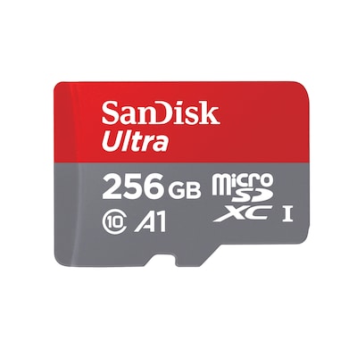 SanDisk Ultra 256 GB microSDXC Speicherkarte Kit 2020 (120 MB/s, Cl 10, U1, A1)