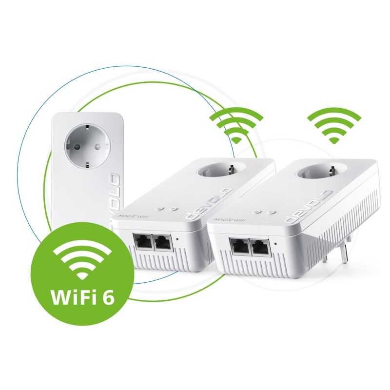 • Adapter-Set zum Aufbau Ihres Magic-Powerline-Netzwerks mit 3 Adaptern • Schnell. Schneller. devolo Magic 2 WiFi 6! • Simultanes Senden und Empfangen in rasanter Geschwindigkeit • Mesh-WLAN für alle - zeitgleich und im ganzen Zuhause • 3 Jahre Garantie