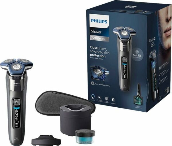 Der Philips Shaver Series 7000 elektrische Nass- und Trockenrasierer mit SkinIQ Technologie S7887/55 sorgt für eine gründliche