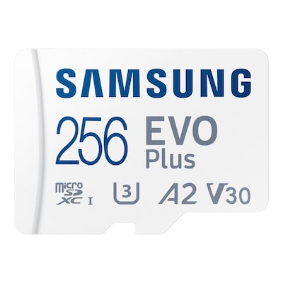 • Speichertyp: microSDXC (UHS-I) inklusive SD-Adapter • Speicherkapazität: 256 GB • Geschwindigkeitsklasse: Cl10