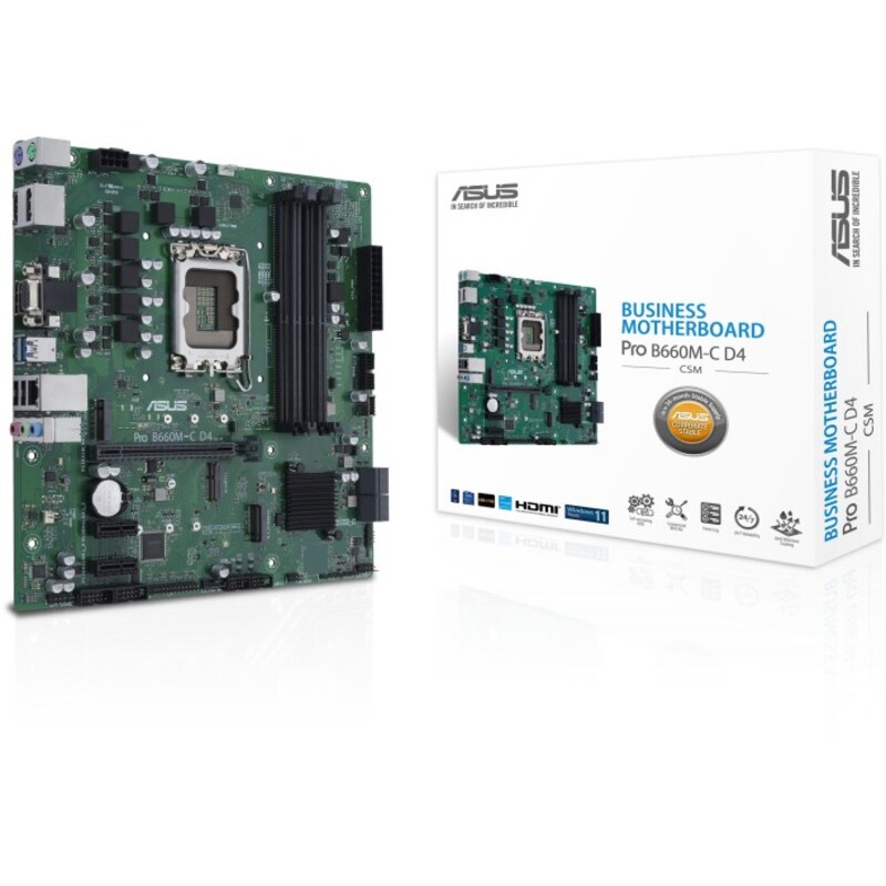 • mATX Mainboard mit Sockel Intel 1700 für Intel Core 12. Generation-CPU • Intel B660-Chipsatz