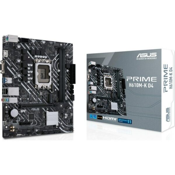 • mATX Mainboard mit Sockel Intel 1700 für Intel Core 12. Generation-CPU • Intel H610-Chipsatz