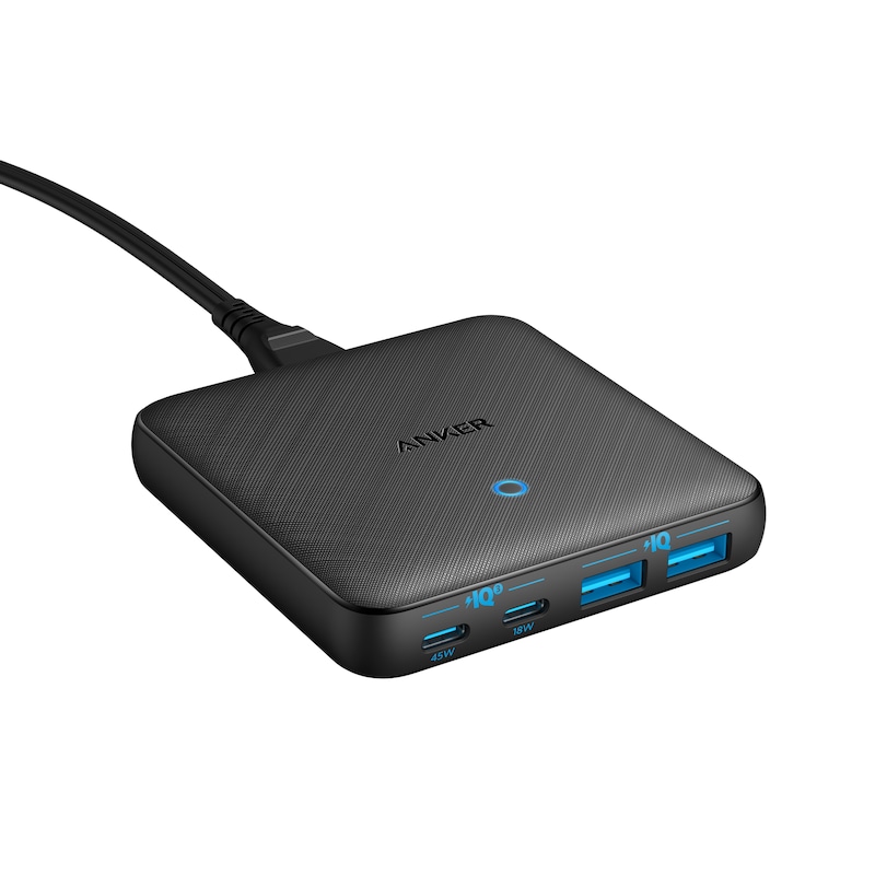 Anker USB-C-Ladegerät (65 W II) PIQ 3.0 & GaN 4 Port schwarz