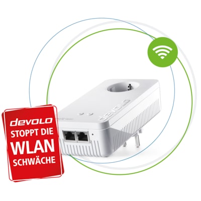 devolo Magic 2 WiFi ac Next Ergänzung (2400Mbit, Powerline + WLAN, 2x LAN, Mesh)