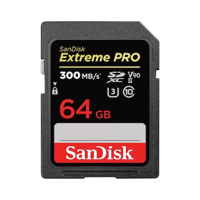 SanDisk Extreme Pro 64 GB SDXC UHS-II-Speicherkarte bis 300 MB/s