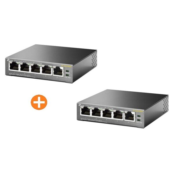 • 5-Port Gigabit Ethernet PoE Switch • mit Autoabstimmung und Auto-MDI/MDIX • PoE-Ports: Ports 1 bis 4 • Maximale Gesamtleistung: 56W • Store-and-Forward