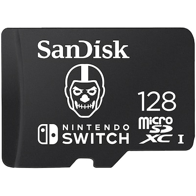 • Speichertyp: microSDXC (UHS-I) • Speicherkapazität: 128 GB • lizenziert für die Nintendo Switch™ • max. Lese-/Schreibgeschwindigkeit: 100 MB/s / 90 MB/s • Fortnite®-Edition Skull Trooper