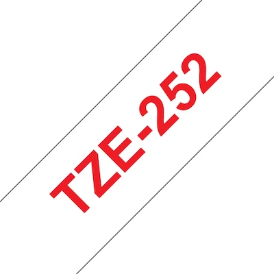 Brother TZe-252 Schriftband 24mm x 8m rot auf weiß selbstklebend