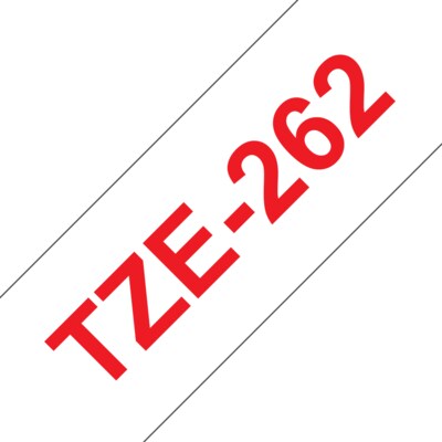 Brother TZe-262 Schriftband – 36 mm x 8m, laminiert, rot auf weiß