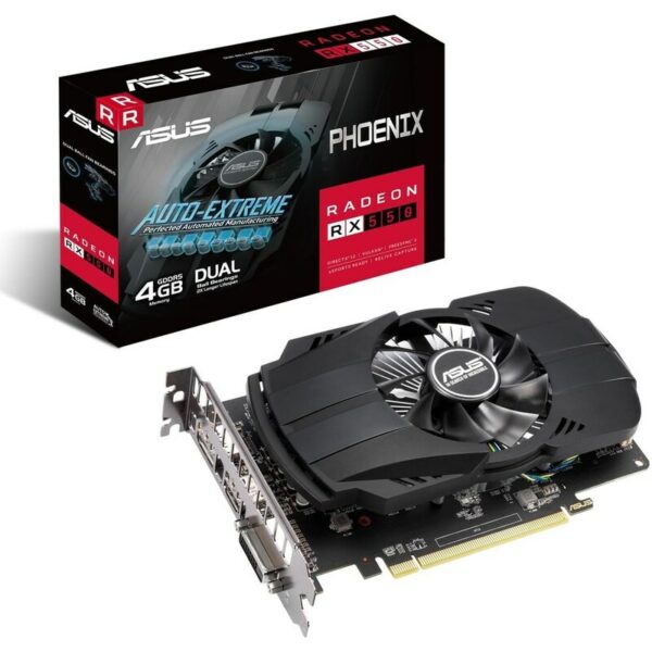 • AMD Radeon RX 550 • 4GB GDDR5-RAM (128bit-Speicherinterface) • Core/Memorytakt: Boost bis 1183 MHz / 6000 MHz • HDMI/DisplayPort/DVI