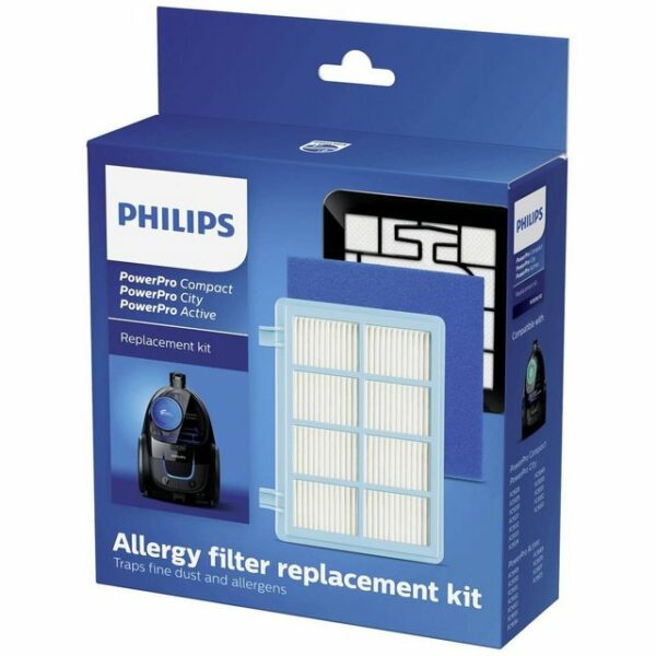 Das H13-Allergiefilter-Ersatzset ist für die Philips PowerPro Compact